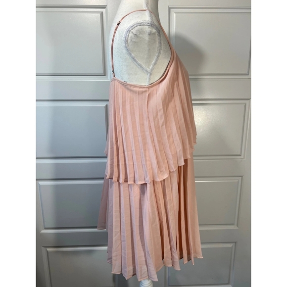 Pleated Blush Pink Spaghetti Strap Dress - Picture 3 of 4